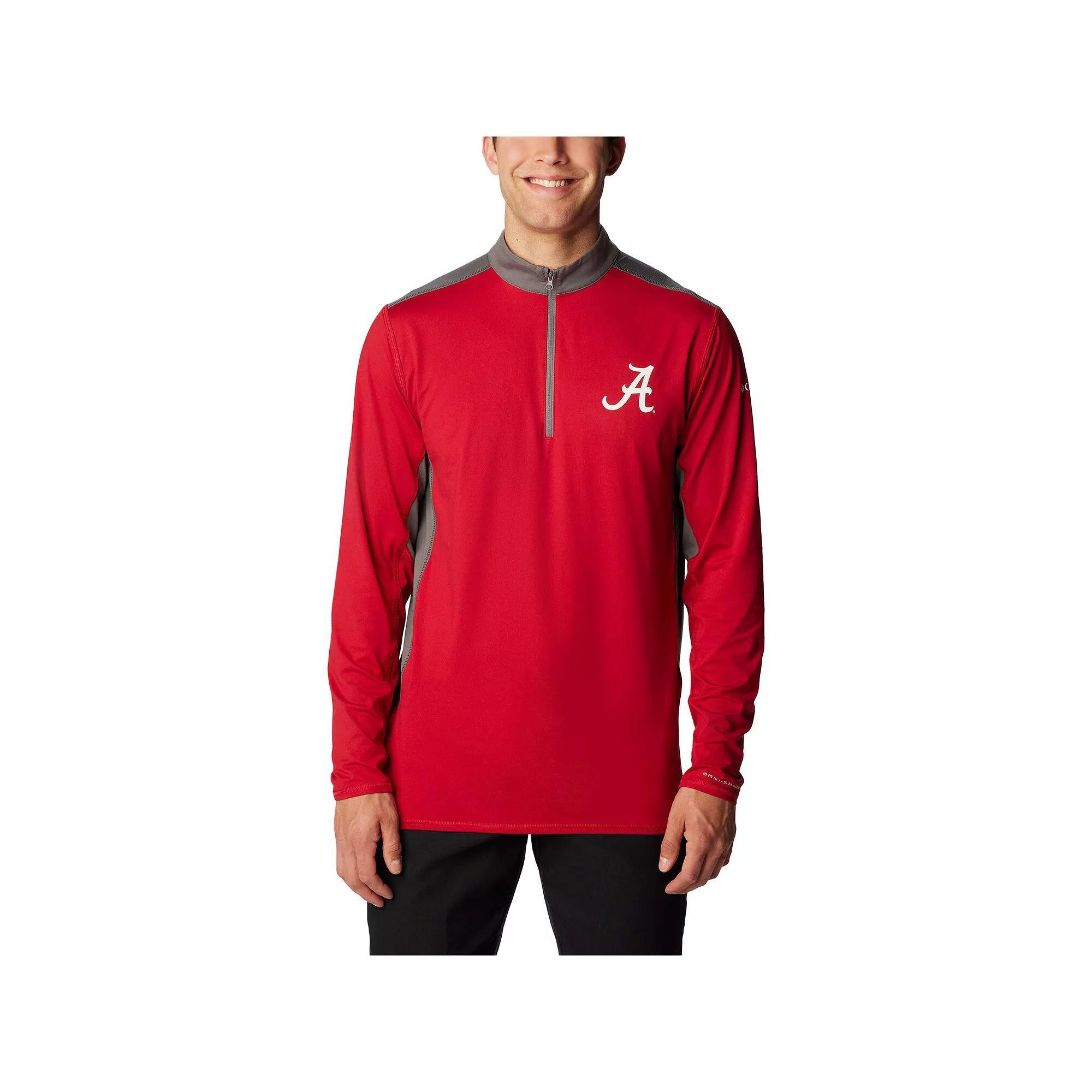 Men's Columbia Crimson Alabama Crimson Tide Tech Trail™ Omni-Shade Quarter-Zip Top, Size: Medium, Red Product Image