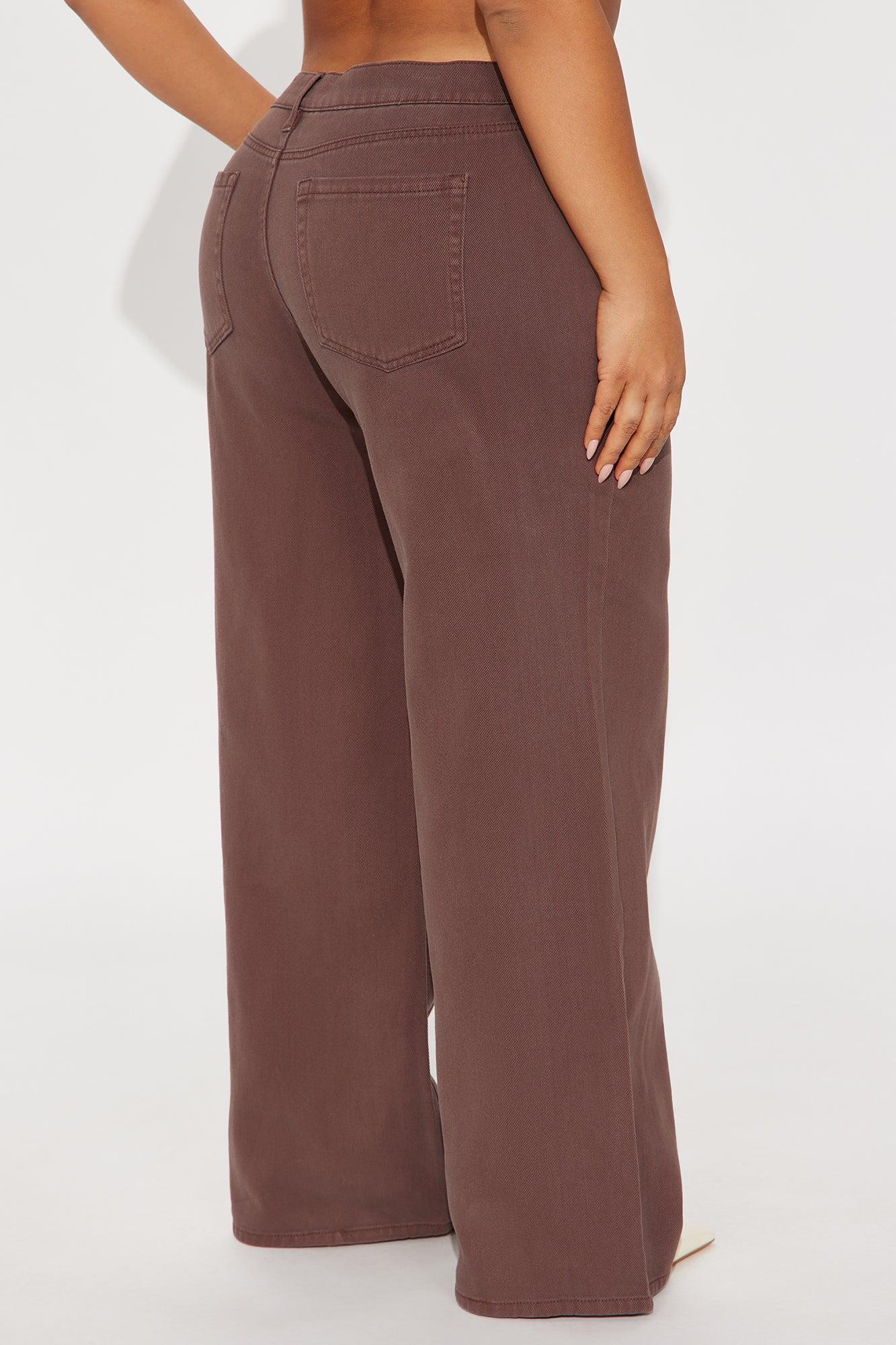 Southside Low Rise Wide Leg Jean - Brown Product Image