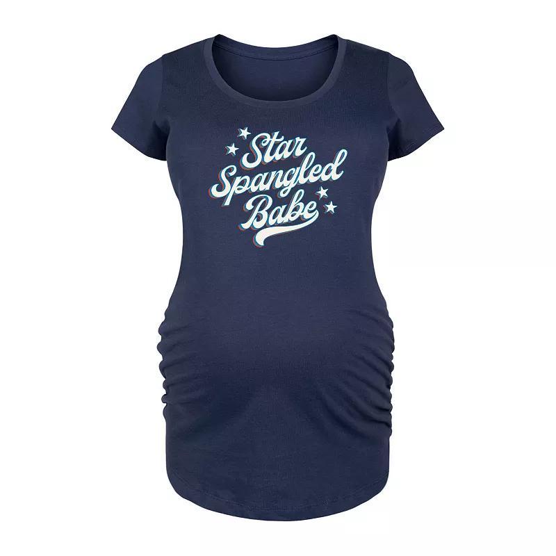 Maternity Star Spangled Babe Graphic Tee, Womens Blue Product Image