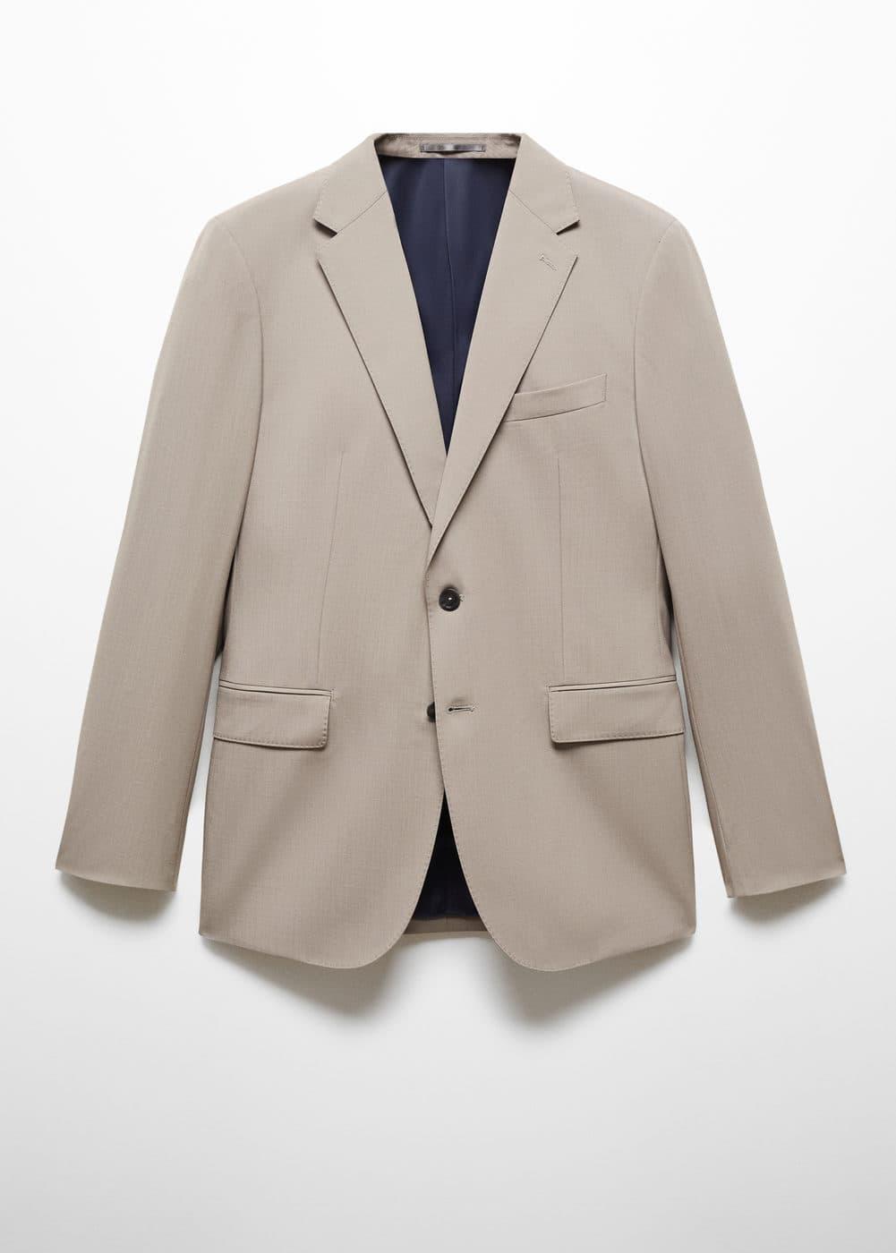 Mango Mens Slim-Fit Wool Suit Blazer - Light Product Image