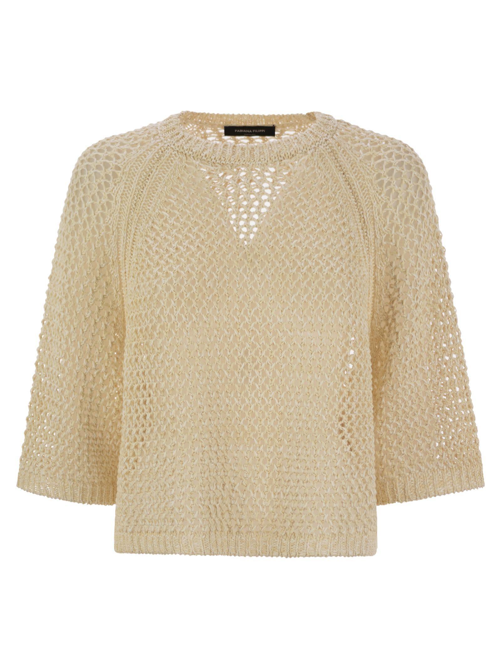 FABIANA FILIPPI Crochet Sweater In Cream Product Image