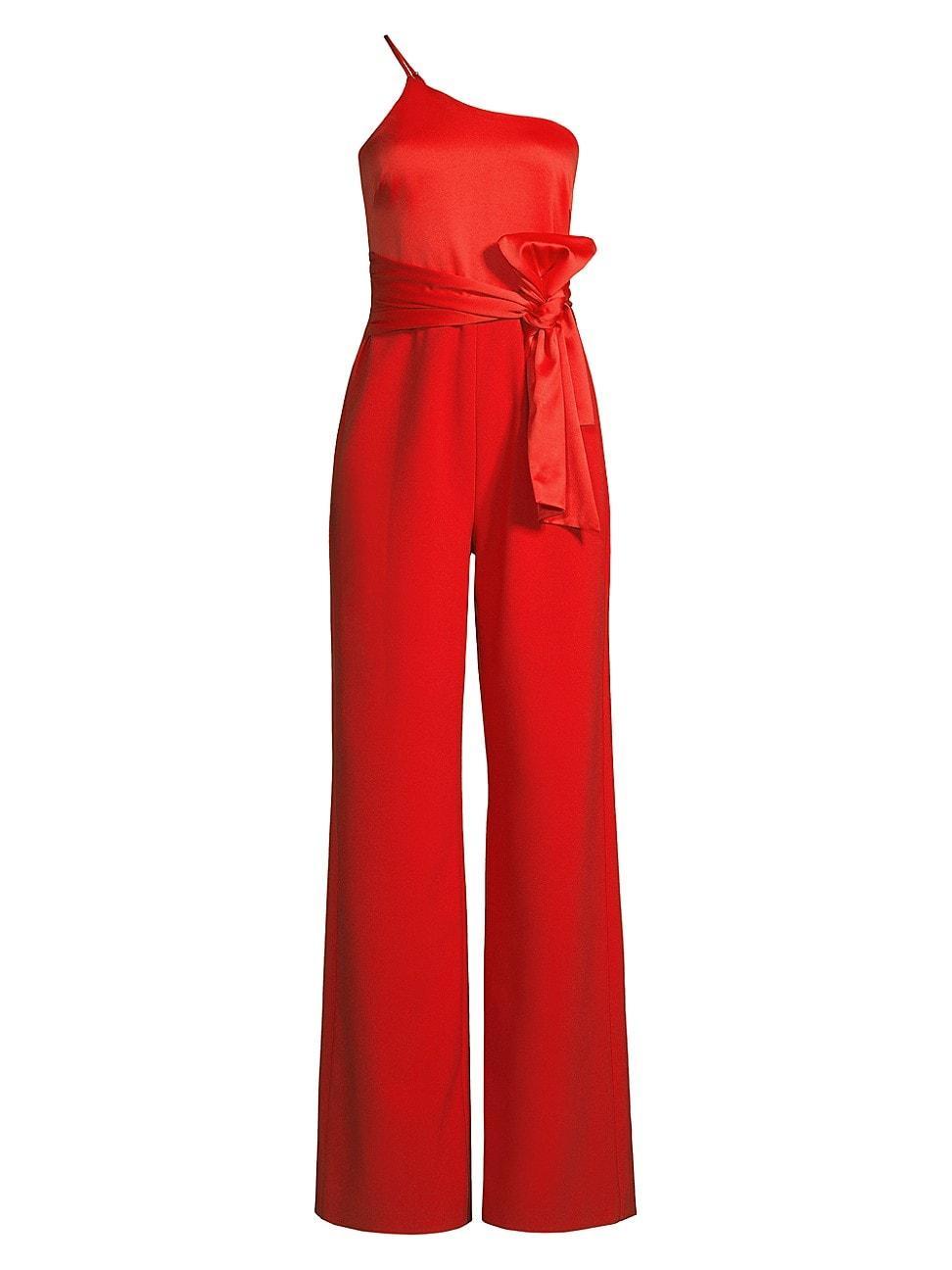 Womens Yara One-Shoulder Bow Jumpsuit Product Image