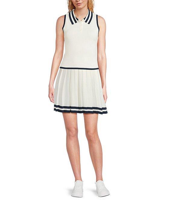 Skies Are Blue Contrast Trim Pleated Coordinating Skirt Product Image