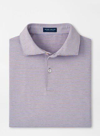 Peter Millar Mens Ambrose Performance Jersey Polo | Color: Lavender Fog | Size: XL Product Image