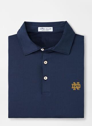 Peter Millar Mens Notre Dame Solid Performance Jersey Polo | Color: Navy | Size: L | ND Product Image