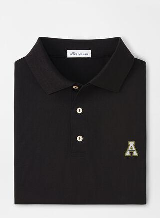Peter Millar Mens Appalachian State Solid Cotton Polo | Color: Black | Size: M | App St. Product Image