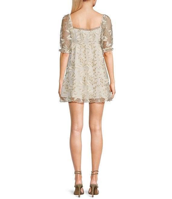 Allison & Kelly Short Sleeve Sweetheart Neckline EMP 3D Butterfly Dress Product Image