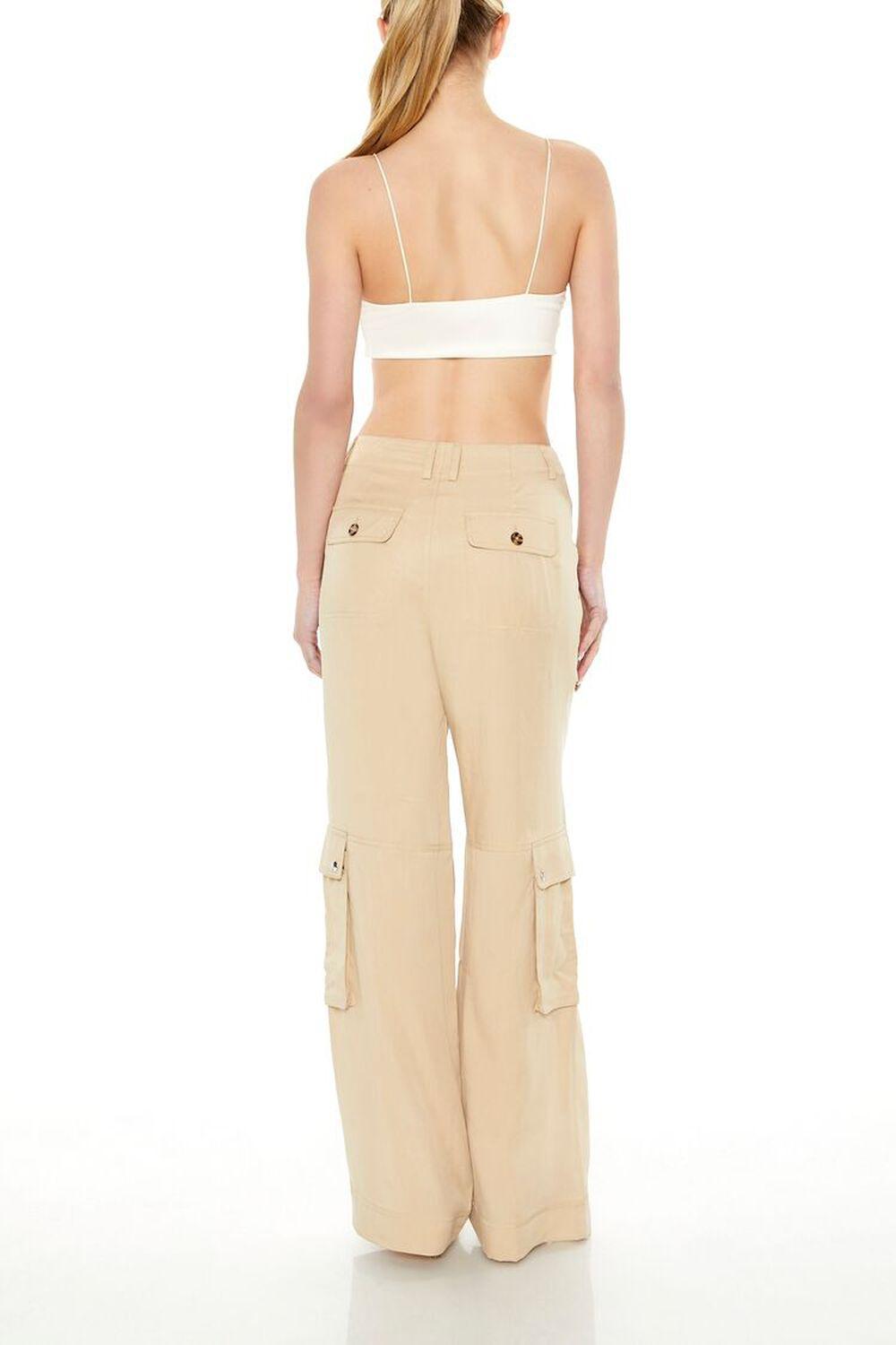 Twill Wide-Leg Cargo Pants | Forever 21 Product Image