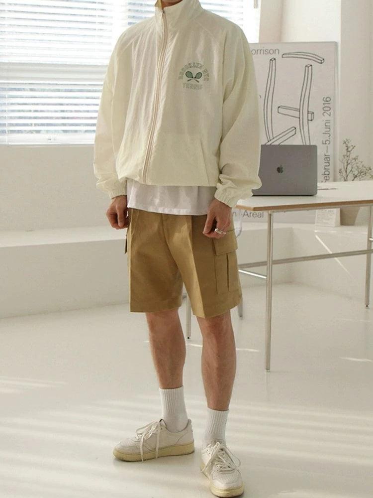 RT No. 18520 CREAM TENNIS ZIP WINDBREAKER JK Product Image