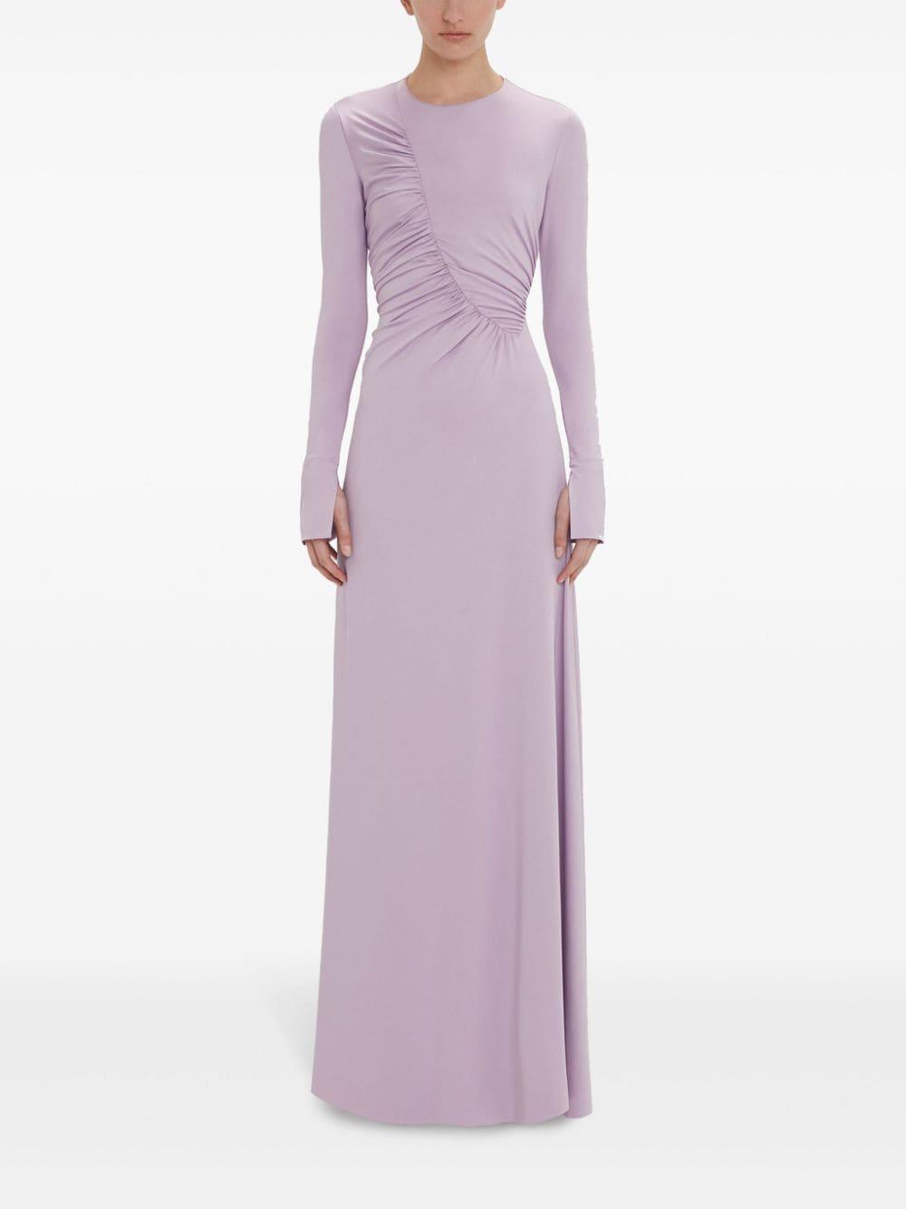 Ruched Gown In Purple Product Image