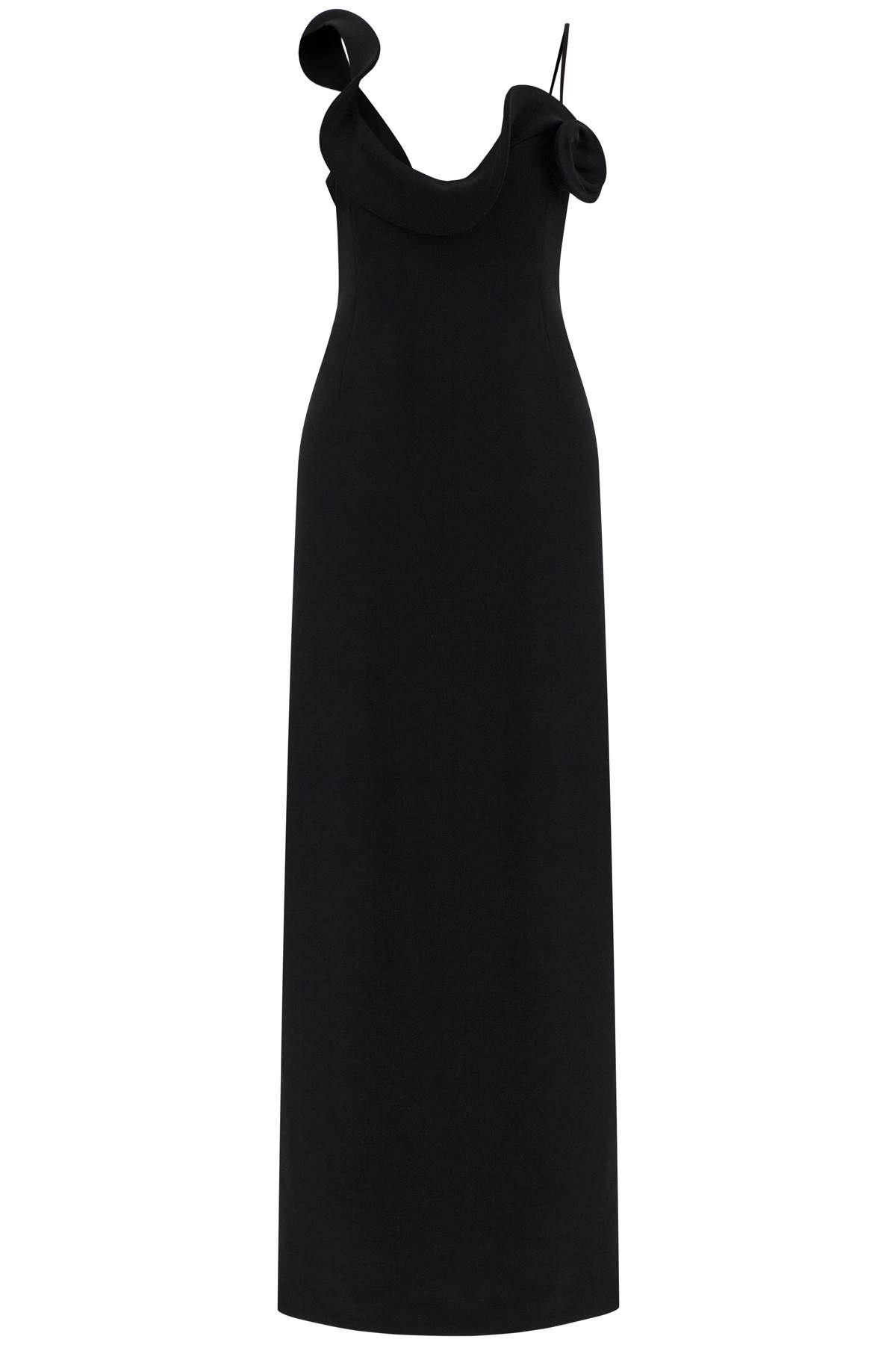 MAGDA BUTRYM Long Dress With Sculptural Neckline In Black Product Image
