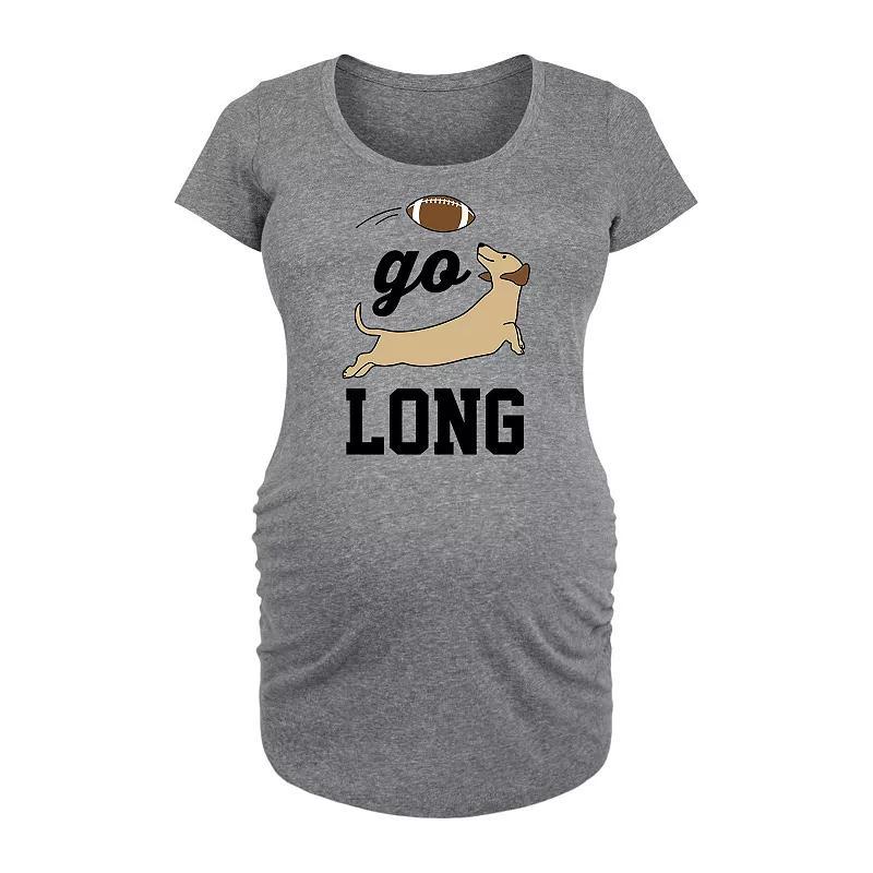 Maternity Go Long Graphic Tee, Womens Grey Gray Product Image