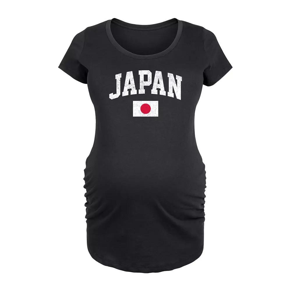 Maternity Japan Flag Graphic Tee, Womens Grey Gray Product Image