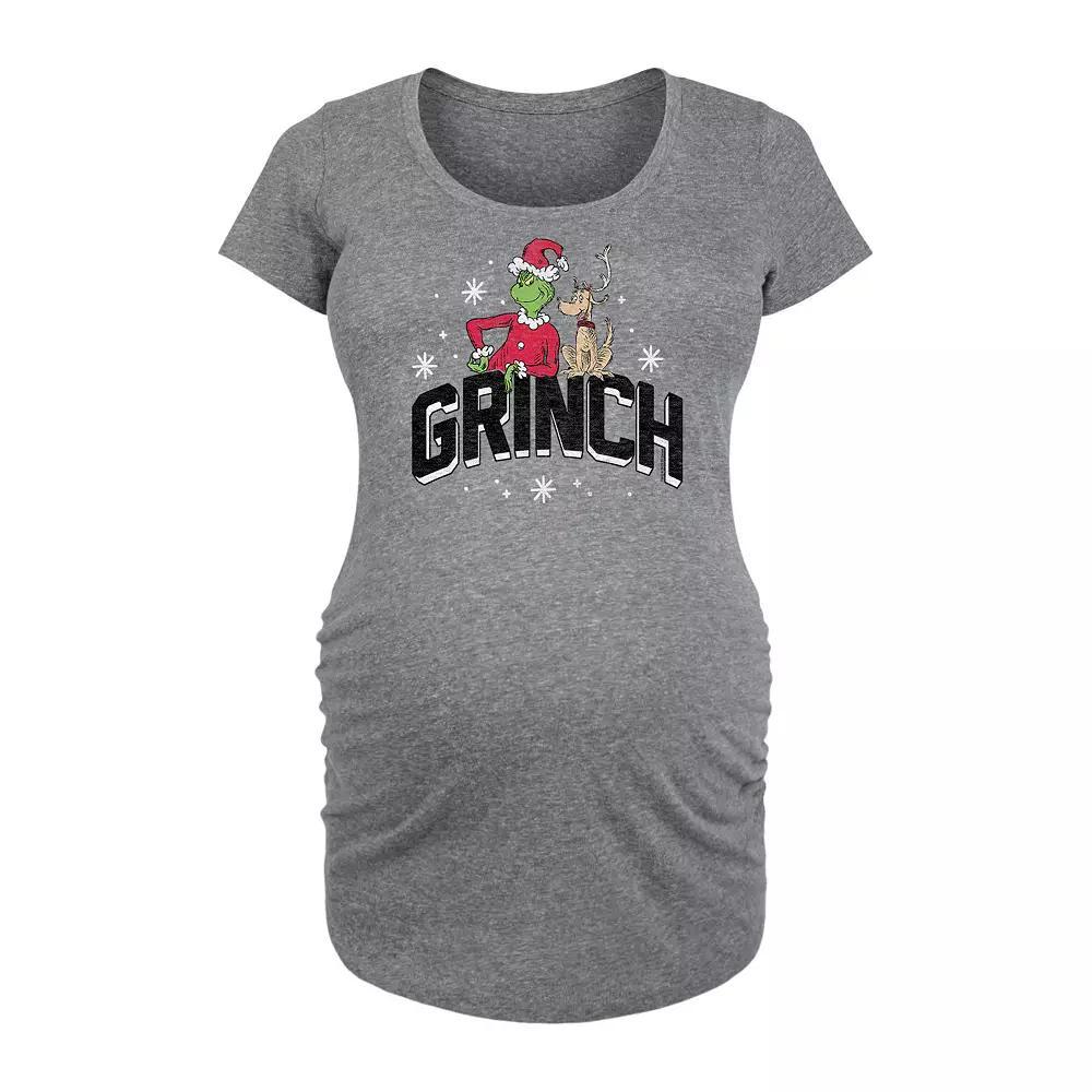Maternity The Grinch Graphic Tee, Womens Grey Gray Product Image