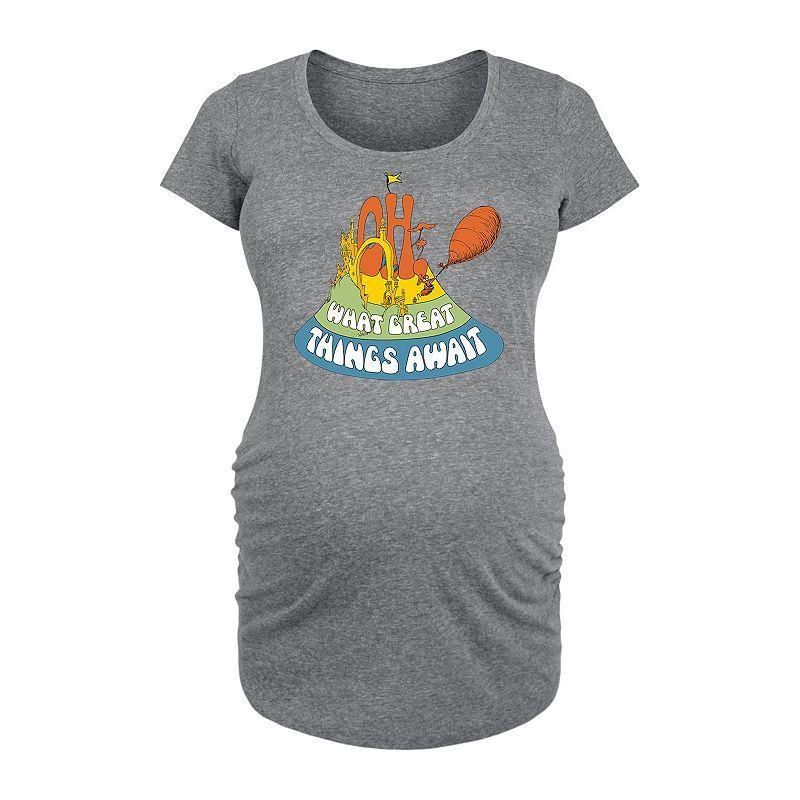 Maternity Dr. Seuss What Great Things Await Graphic Tee, Womens Blue Product Image