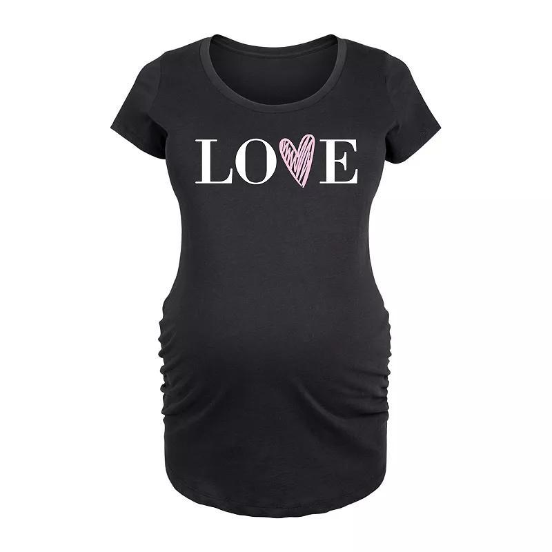 Maternity Love Heart Graphic Tee, Womens Blue Product Image