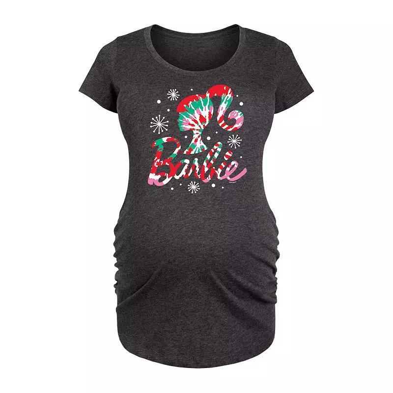 Maternity Strawberry Grid Graphic Tee, Womens Heather Grey Product Image