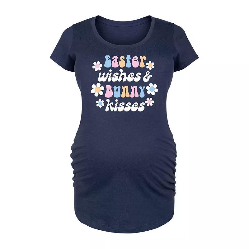 Maternity Be Kind Colorful Letters Graphic Tee, Womens Blue Product Image