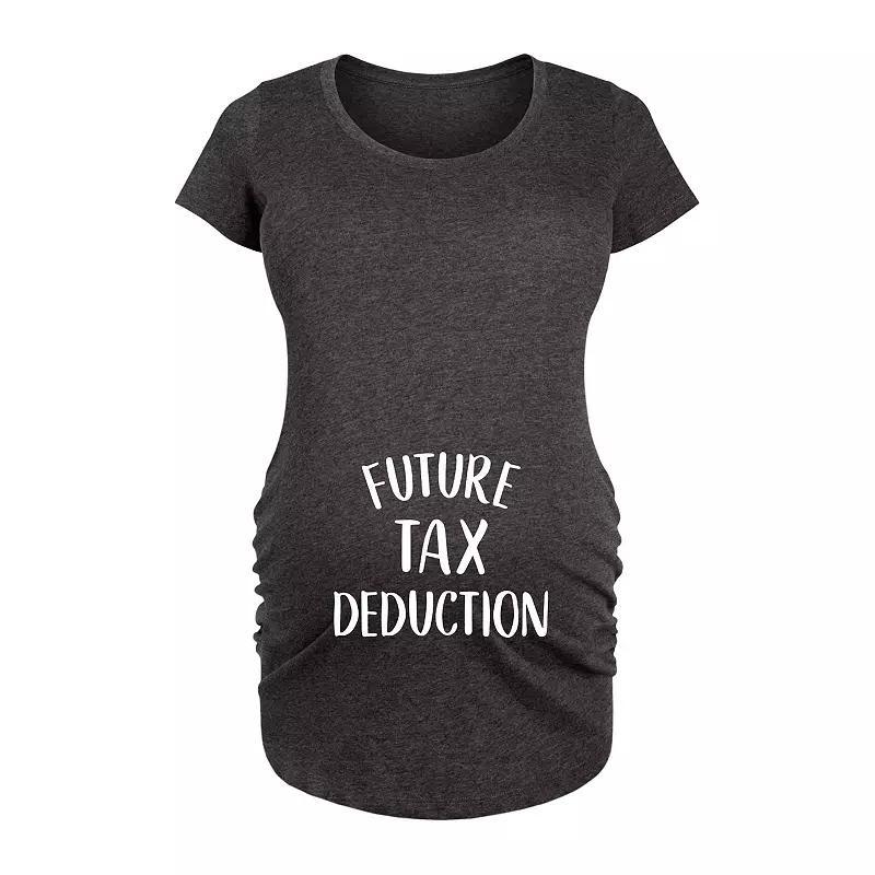 Maternity Future Tax Deduction Graphic Tee, Womens Heather Grey Product Image