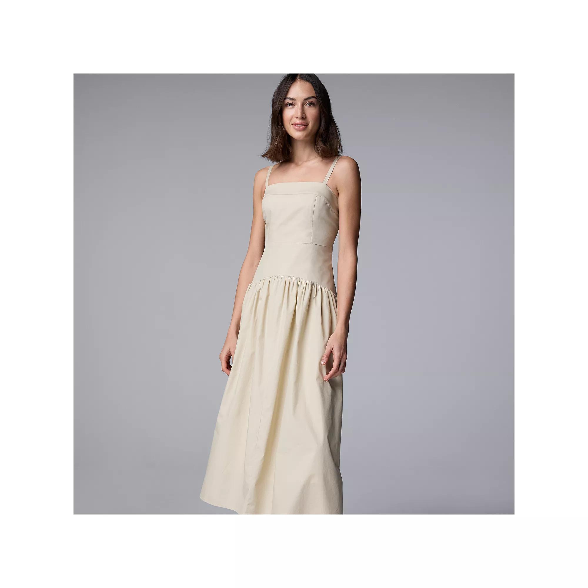 Women's Simply Vera Vera Wang Drop Waist Midi Dress, Size: Large, Academy Green Product Image