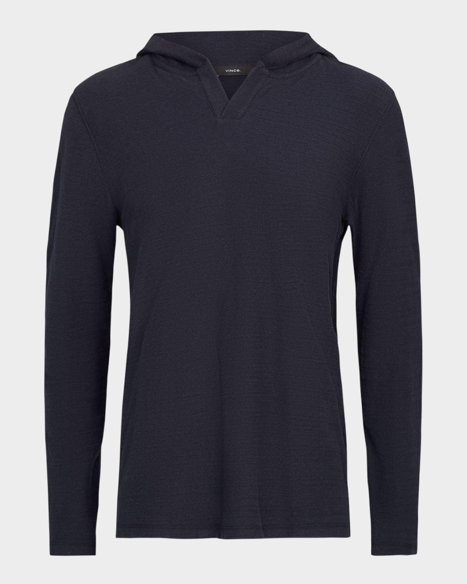 Mens Solid Cotton Hoodie Product Image