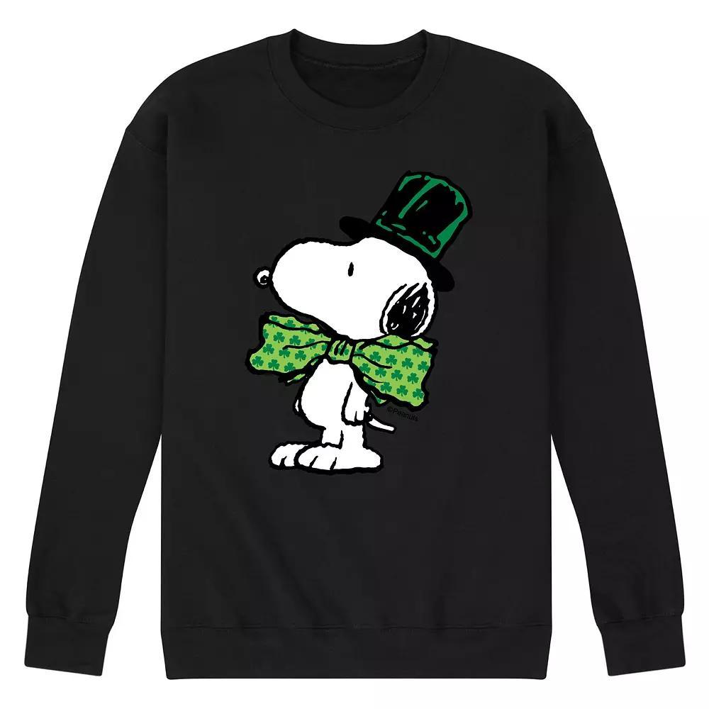 Mens Peanuts St Paddys Bowtie Fleece Sweatshirt Blue Product Image