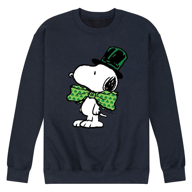 Mens Peanuts St Paddys Bowtie Fleece Sweatshirt Blue Product Image