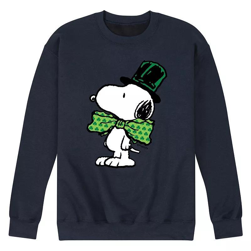 Mens Peanuts St Paddys Bowtie Fleece Sweatshirt Blue Product Image