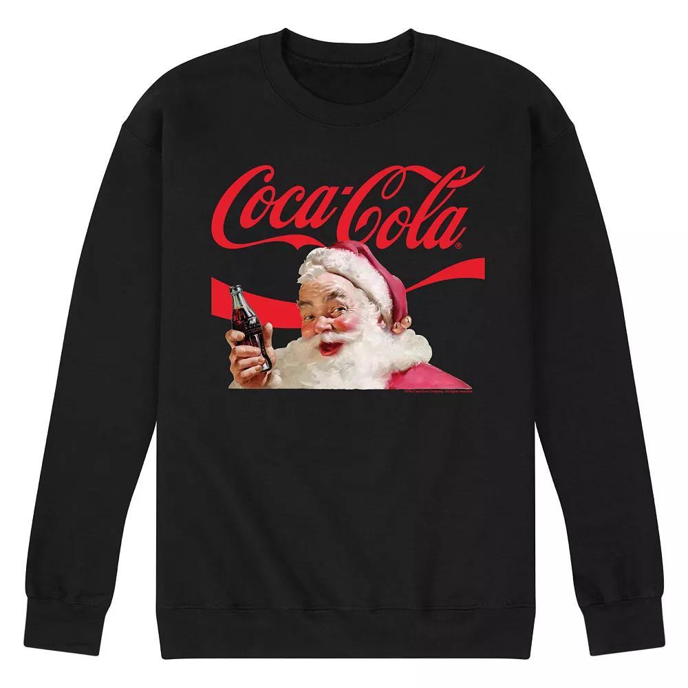 Mens CocaCola Santa Closeup Sweatshirt Product Image