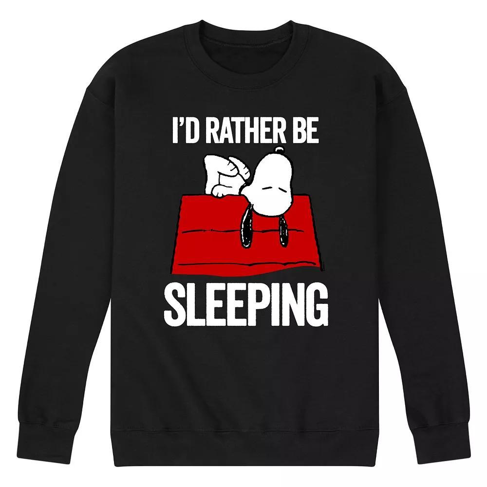 Men's Peanuts Snoopy I'd Rather Be Sleeping Graphic Sweatshirt, Size: Large, Black Product Image