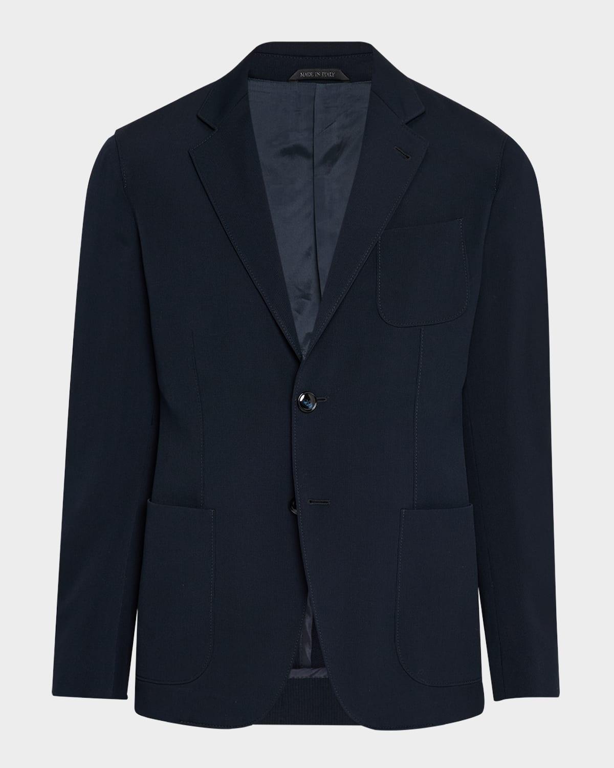 Mens Virgin Wool Single-Breasted Blazer Product Image