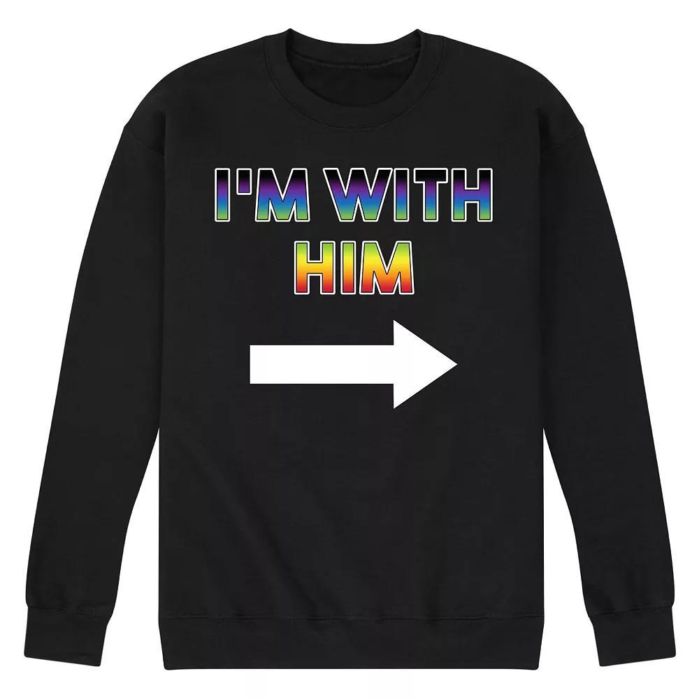 Mens Im With Him Fleece Sweatshirt Grey Gray Product Image