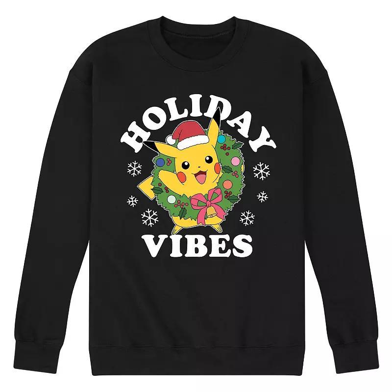 Men's Pokemon Holiday Vibes Sweatshirt, Size: Large, Black Product Image