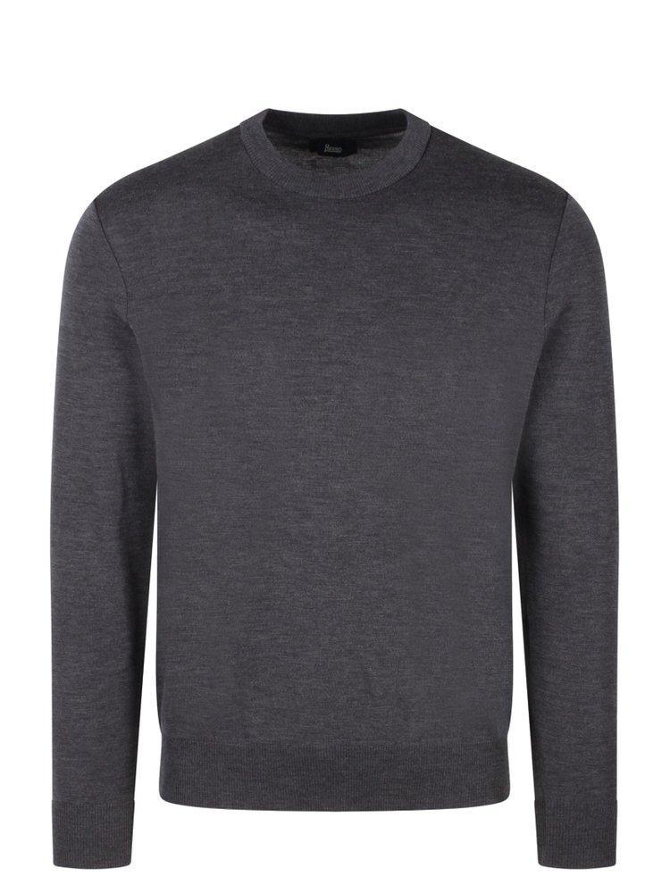 HERNO Round Neck Sweater In Gray Product Image