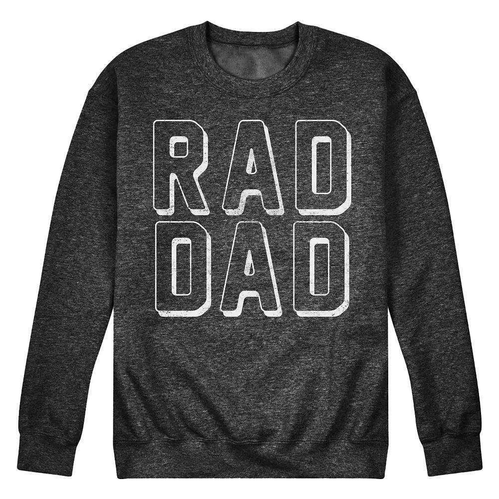 Mens Rad Dad Fleece Sweatshirt Heather Grey Product Image
