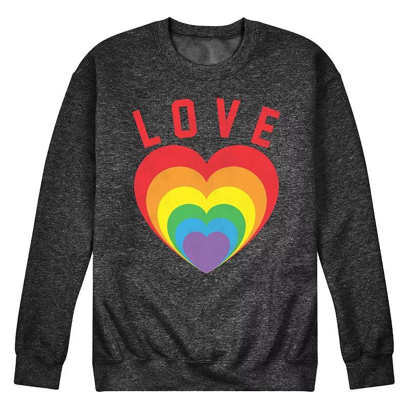 Men's Love Hearts Fleece Sweatshirt, Size: Large, Heather Grey Product Image