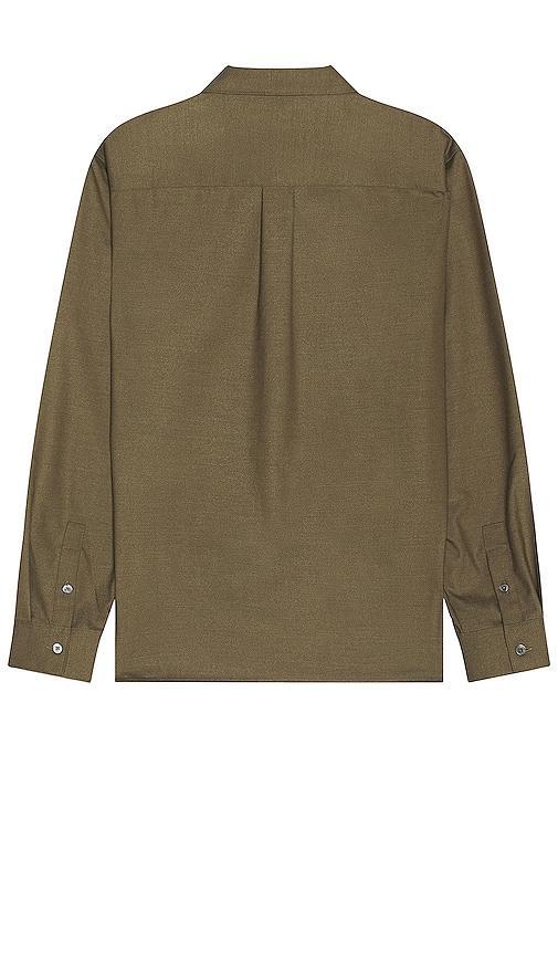 FRAME Brushed Flannel Shirt in Olive Product Image