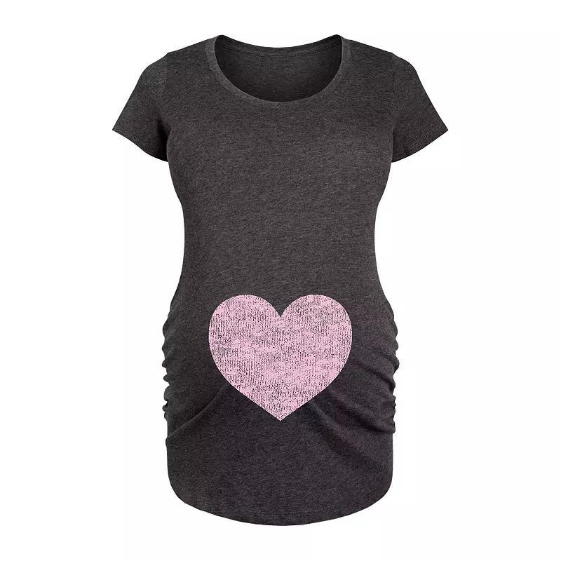 Maternity Floral Footprint Belly Graphic Tee, Womens Product Image