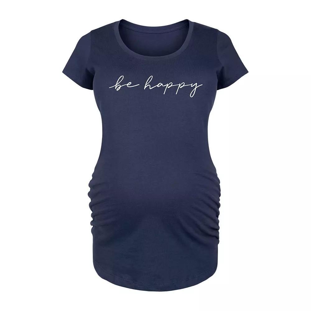 Maternity Mandala Cat Graphic Tee, Womens Blue Product Image