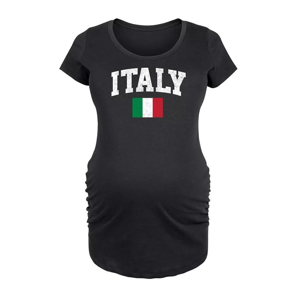 Maternity Italy Flag Graphic Tee, Womens Grey Gray Product Image