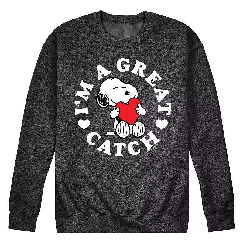 Mens Peanuts Great Catch Fleece Sweatshirt Product Image