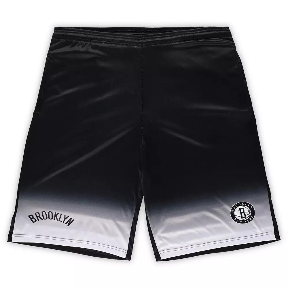 Men's Fanatics Branded Black Brooklyn Nets Big & Tall Fadeaway Shorts, Size: 4XB Product Image