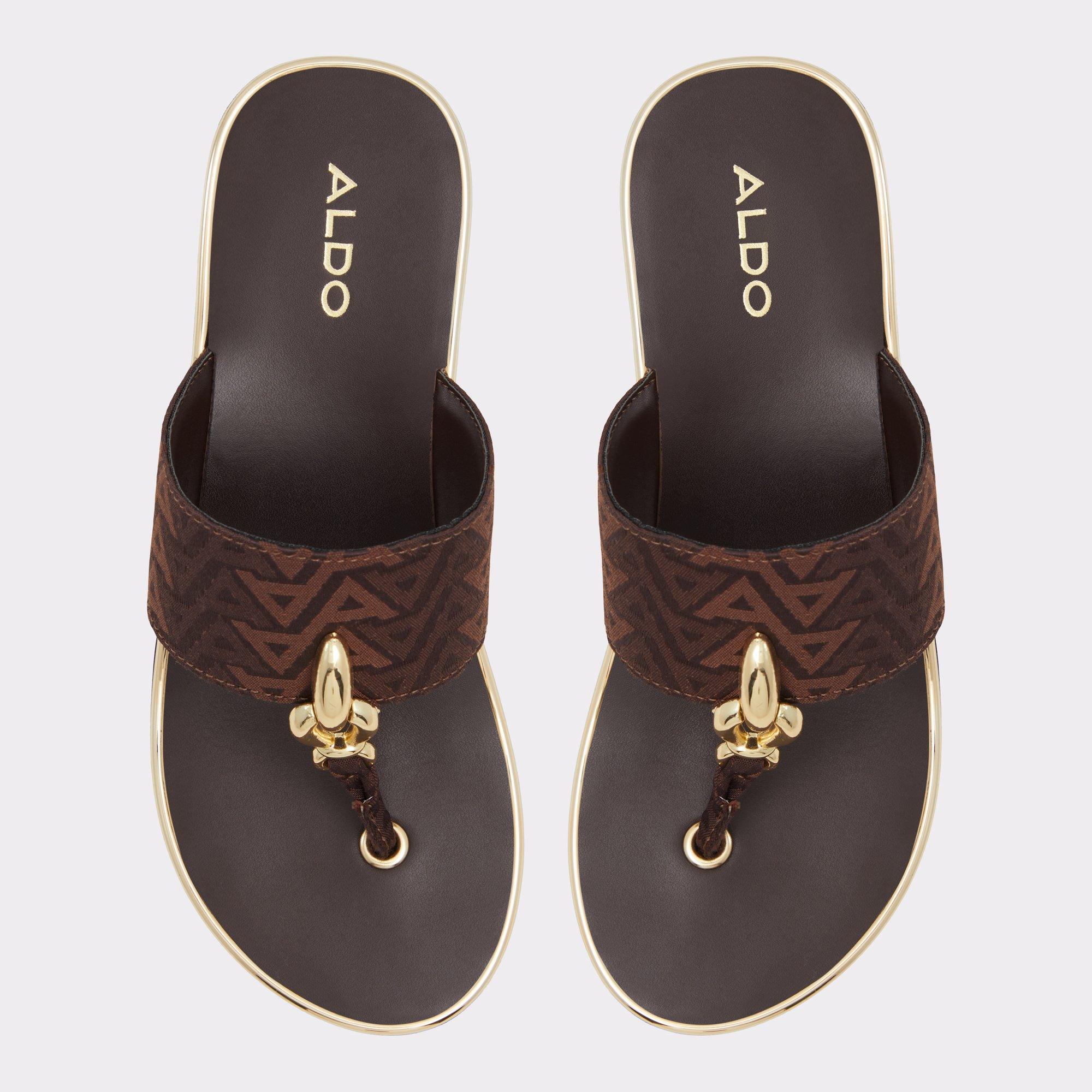 ALDO Penelopy - Women's Wedge Sandals - Brown, Size 10 Product Image