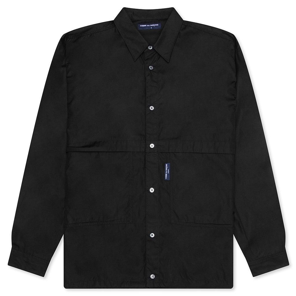 Drawstring L/S Shirt - Black Male Product Image