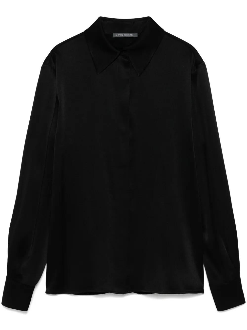 ALBERTA FERRETTI Satin Shirt In Black Product Image