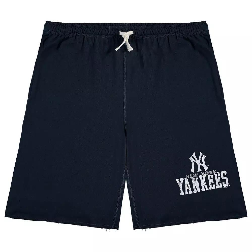 Men's Navy New York Yankees Big & Tall French Terry Shorts, Size: 3XLT, Blue Product Image