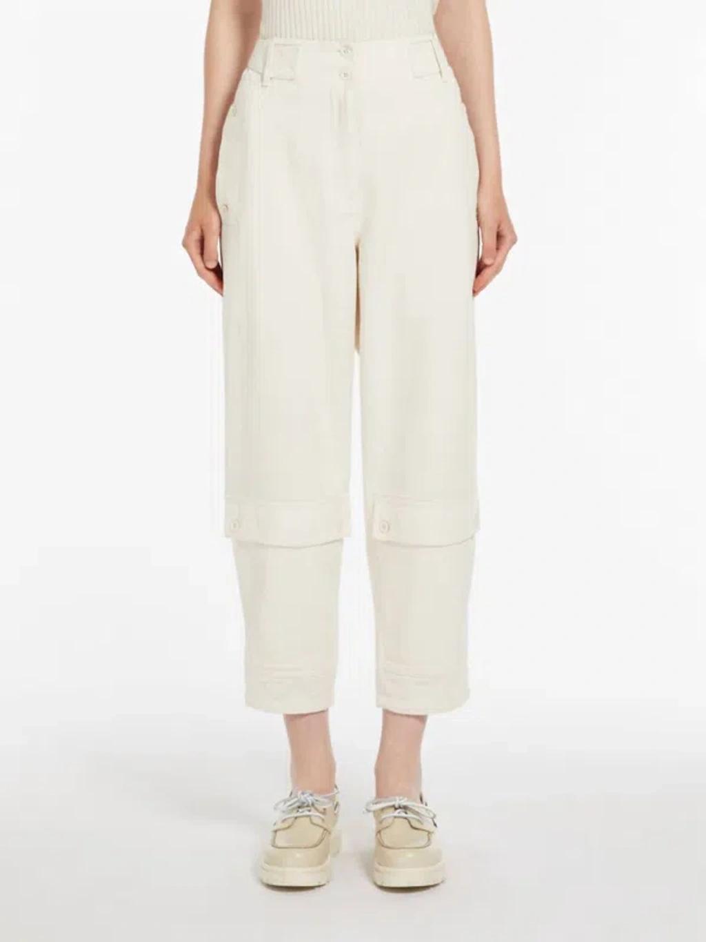 MAX MARA Pocket-detail Cotton Jacket In White Product Image