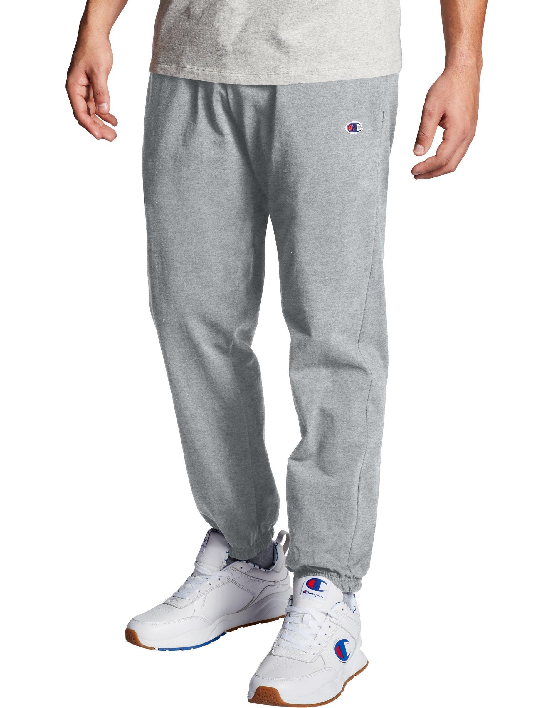 Men's Champion® Cinched Jersey Pants, Size: Small, Granite Grey Product Image