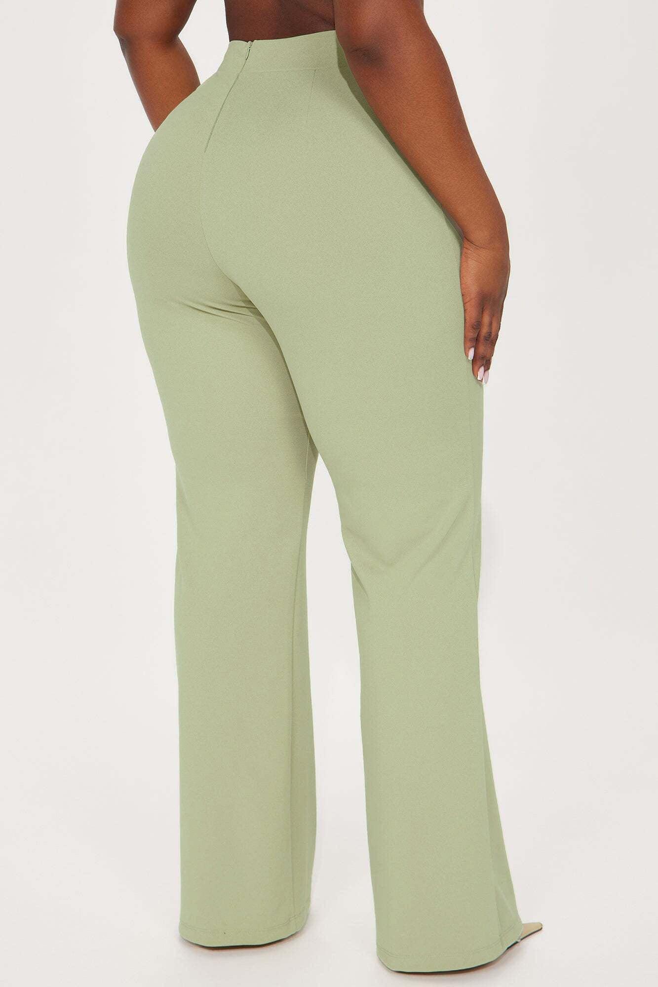 Call It Even Wide Leg Dress Pants - Sage Product Image