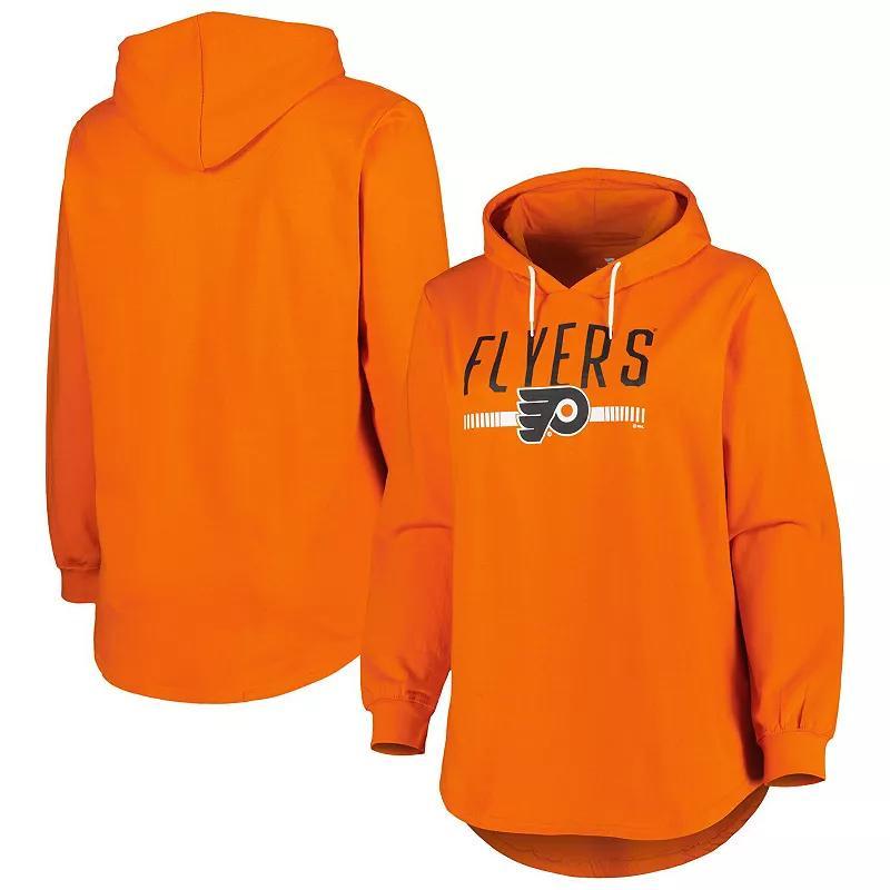 Women's Heather Orange Philadelphia Flyers Plus Size Fleece Pullover Hoodie, Size: 3XL, Fly Orange Product Image